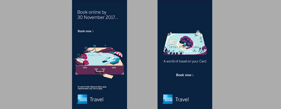 American Express rich media Banner - Hotel Sale
